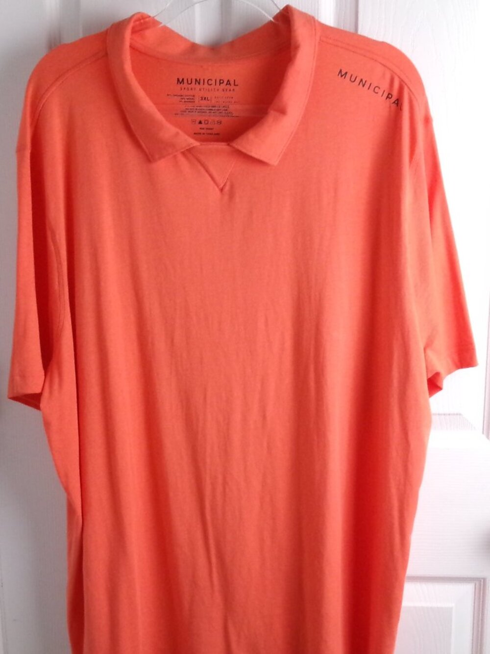 MUNICIPAL Coral Athletic Polo Shirt 3XL
